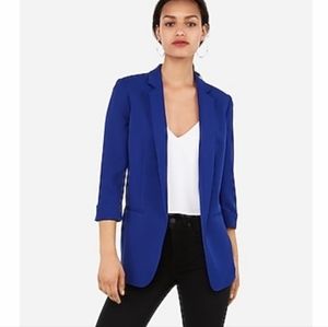 Express Rolled Sleeve Boyfriend Blazer Blue XL